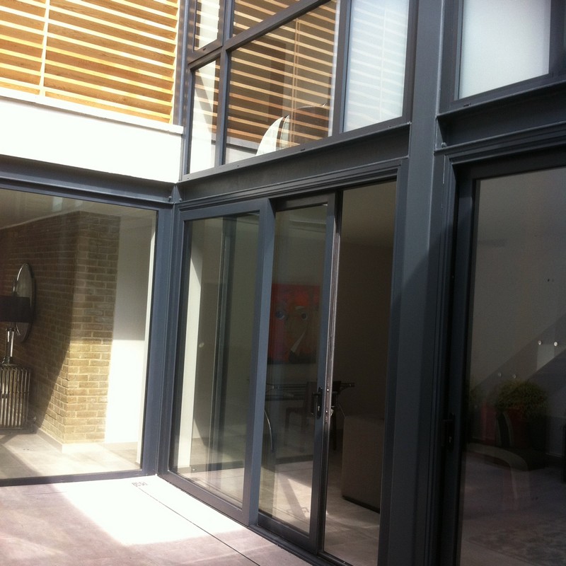 Anthracite aluminium sliding patio doors fitted in Croydon